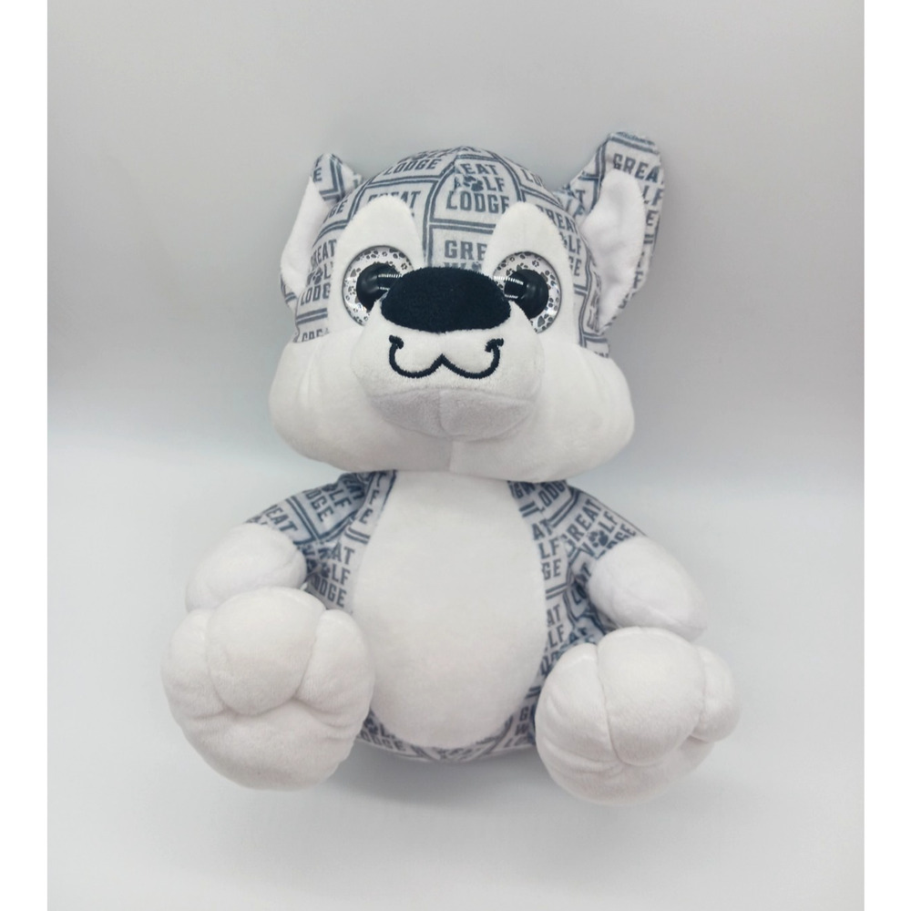 10" Great Wolf Lodge Ideal Toys Plush Printed Logo Peek-a-Boo Pup Stuffed Animal